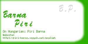 barna piri business card